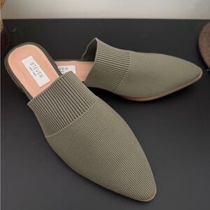 Seven7 Olive Knit Slip-On Shoes